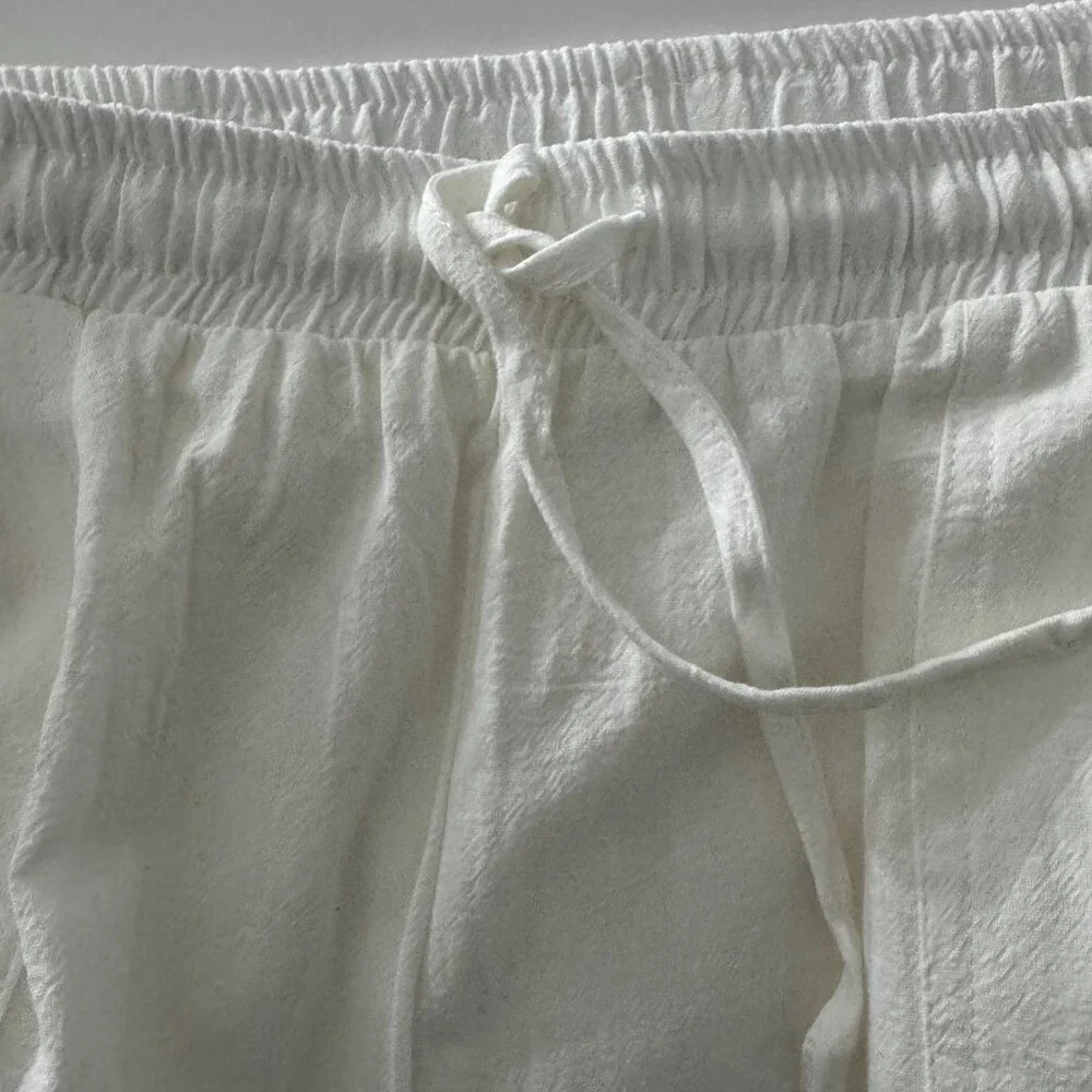 Men's Cotton and Linen Pants NEW, Size 3XL but measurements as L-XL